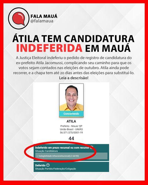 🚨 URGENTE | Justiça Eleitoral Indeferiu Candidatura de Atila