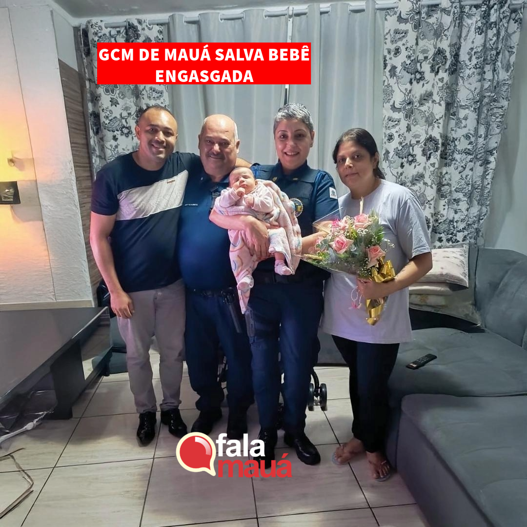 Bebê de 45 dias é salva de engasgo por guarnição durante patrulhamento da GCM de Mauá