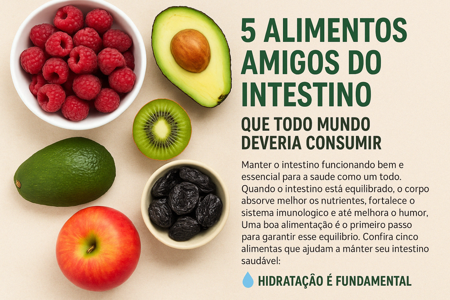 5 Alimentos Amigos do Intestino